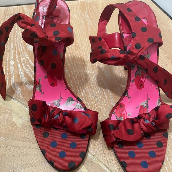 BETSEY JOHNSON LANICA POLKA DOT SANDALS - Picture 2 of 5